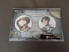 進撃の巨人　缶バッジセット　エレン＆リヴァイ　D