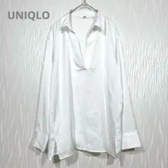 ユニクロ UNIQLO オーバーサイズポプリンシャツ スキッパーシャツ