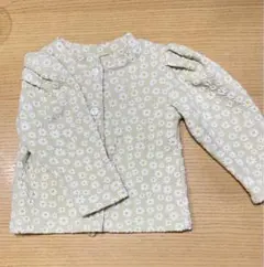 花柄　カーディガン　黄緑　黄色　90