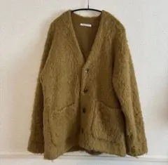 BEAUTY&YOUTH モヘア混紡カーディガン イエロー黄色