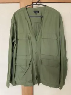 【撥水加工】 ノーカラーフラップ　フッシングジャケットブルゾン