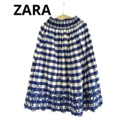 ZARA カットワーク刺繍ロングスカート