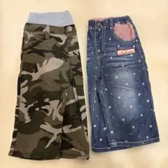 迷彩とデニムのハーフパンツセット 130cm.140cm