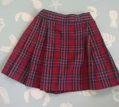 赤 チェック柄 ハーフパンツ 120cm