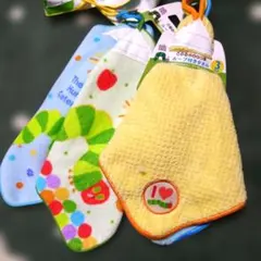 新品未使用【はらぺこあおむし】ループ付きタオル 3枚セット