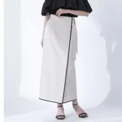 ★タグカット新品未使用★定価11,990円バイカラーラップナロースカート