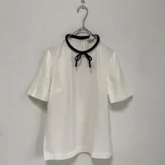 【TED BAKER】リボン　ブラウス　バイカラー【0】半袖　プルオーバー　薄手のサムネイル