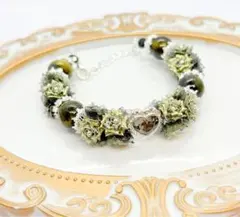 ブレスレット 天然石風 ガラスビーズ 花パーツ 豪華 キラキラ レディース ③