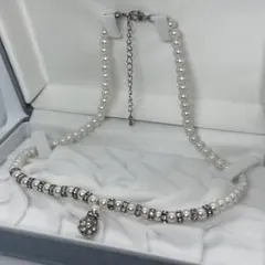 デザインパール ビジュー ネックレス 48cm〜53cm 重量28g レディース