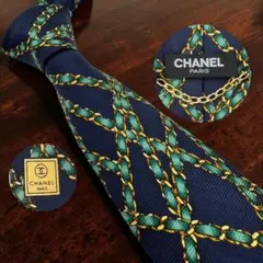 希少 CHANEL シャネル ネクタイ ボウリング柄 総柄 シルク ココマーク