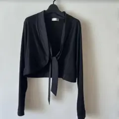 [未使用品]ブラック クロップドカーディガン