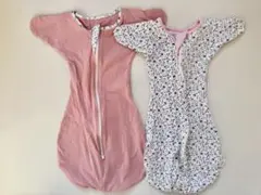enne. 安眠スワドル S 2枚セット フラワー ピンク おくるみ 新生児