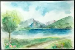 風景 水彩画 原画 手描き