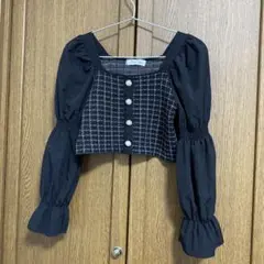 25年モデル/美品☆m.i.d 長袖ブラウス シアー フリル パールボタン 38 