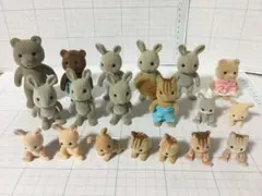 シルバニアファミリー　ジャンク　人形 　クマ　ウサギ　リス