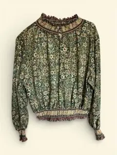 ungrid アングリット ブラウス シャツ フリーサイズ カーキ ヴィンテージ