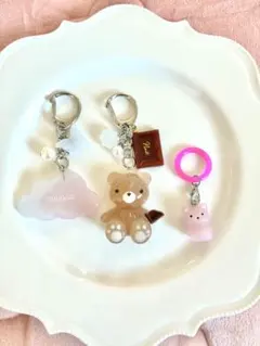 雲とチョコレートくまのチャーム 3点セットのサムネイル