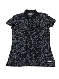 【未使用】PUMAレディースM 総柄　半袖ポロシャツ　ゴルフウェア タグ付き