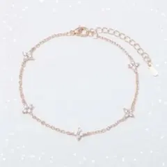 【新品】ブレスレット　ローズゴールド ピンクゴールド　星　キラキラ　調整可能