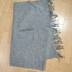 大判マフラー　グレー無地