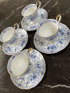 [新品未使用] ナルミボーンチャイナ　ミラノ コーヒーカップ＆ソーサー4客セット