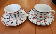 【美品】花柄カップ・ソーサーセット