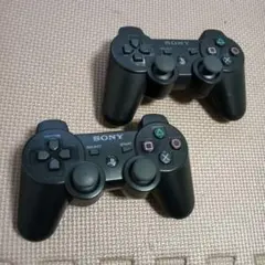動作品！純正　PS3 コントローラー　ブラック　黒　2個セット