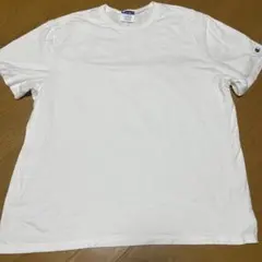チャンピオン 無地Tシャツ 白 XL 袖ロゴ