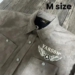 【極美品】VANSONフライングスター ロゴ 刺繍 スェード調　Mのサムネイル