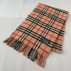 美品 Burberry's 英国製 ラムウール マフラー ノバチェック ベージュ
