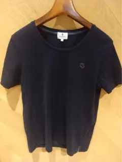 ランバンオンブルー ネイビー 半袖 Tシャツ 刺繍ロゴ