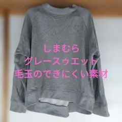 しまむら 起毛グレー ラグランスリーブ トレーナー