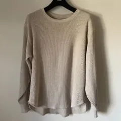 UNIQLO 長袖ワッフルT シャツMサイズ　ベージュ