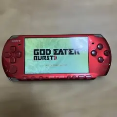 PSP-3000 本体 動作確認済 バッテリーなし 中古　赤　レッド