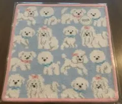 フェイラー　モフモフワンチャン　ハンカチ　ペールブルー　完売品