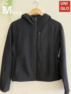 美品 UNIQLO ライトフリースフルジップパーカー ブラック レディース M