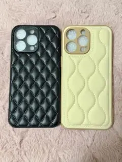 iPhone 15 Pro Max ケース 黒とベージュ 2セット