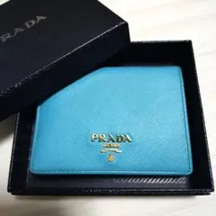 PRADA サフィアーノ 三つ折り財布 ライトブルーのサムネイル