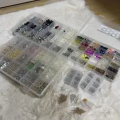 ハンドメイド用 ビーズ・パーツ 大量セット 収納ケース付き