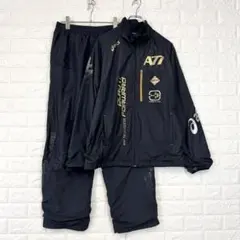 あ 様専用　s1147　☆アシックス【O】黒 A77 ウィンドブレーカー上下