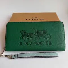 COACHコーチ長財布馬車 コーチ COACH 財布 レディース 長財布 ストラップ ラウンドファスナー