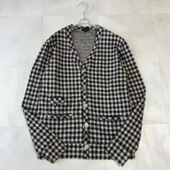 Paul Smith JEANS ギンガムチェック ノーカラーカーディガン Lのサムネイル