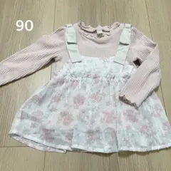 アプレレクール　フラワープリント付き長袖トップス 90