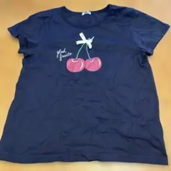 a.v.v チェリー プリント Tシャツ ネイビーのサムネイル
