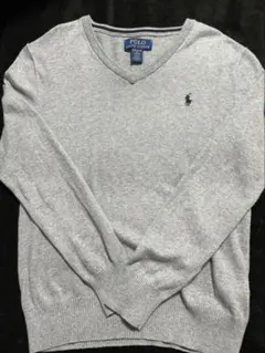[美品]Polo Ralph Lauren グレー Vネックセーター
