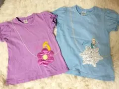ラプンツェル＆エルサ Tシャツ 2枚セット　ディズニープリンセスフリル袖Tシャツ