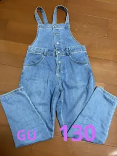 GU デニムオーバーオール　サロペット　130