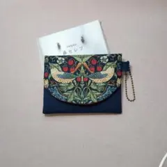 ポケットティッシュケース　Lサイズ　ウィリアムモリス　いちご泥棒