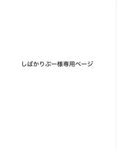 しばかりぶー様専用ページ