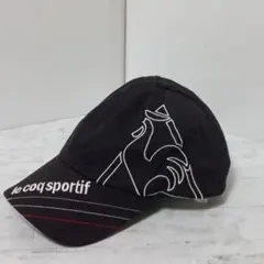 【美品】le coq sportif 黒 キャップ 帽子 ゴルフ